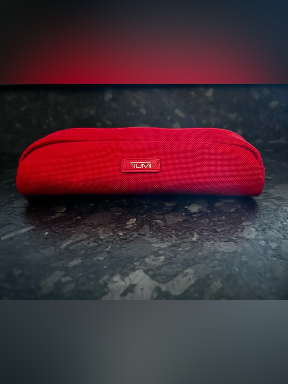 Red TUMI Ballistic Nylon Accessory and Cord Pouch